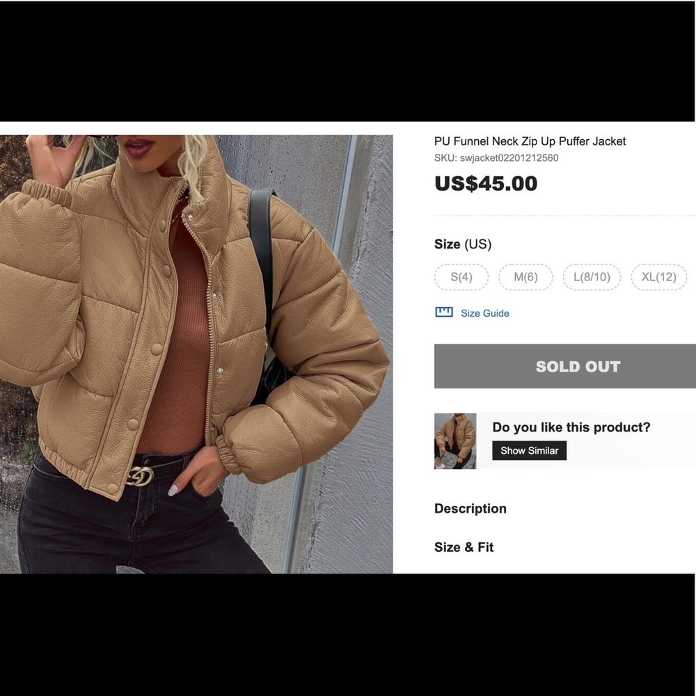 Cropped Leather Puffer Jacket